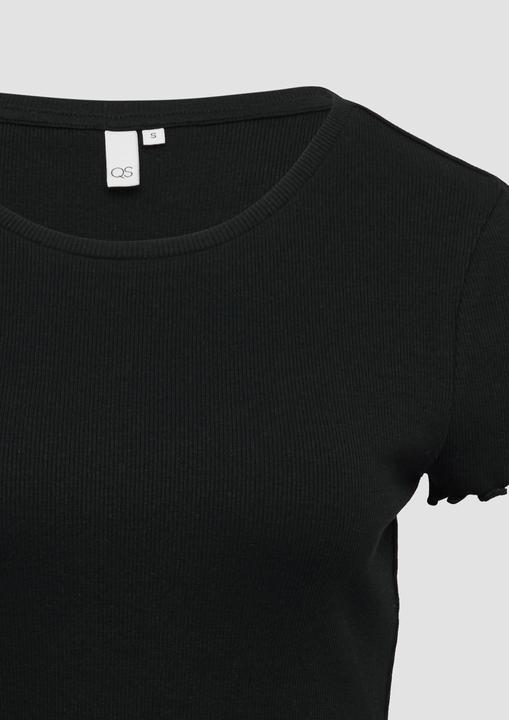 Produktbild S.Oliver T-Shirt Verkürztes Rippshirt mit Rundhalsausschnitt (L)