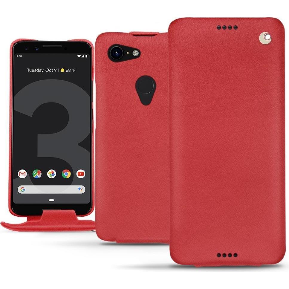 Noreve Lederschutzhülle vertikal (Google Pixel 3), Smartphone Hülle, Rot