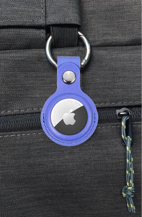 Actual product image Troika Airtag cover purple key fob, motif: round