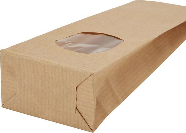 Immagine prodotto kaiserkraft Sacchetto con fondo semirigido e finestra, in carta kraft, OPP, lungh. x largh. (500 Pezzo/i)