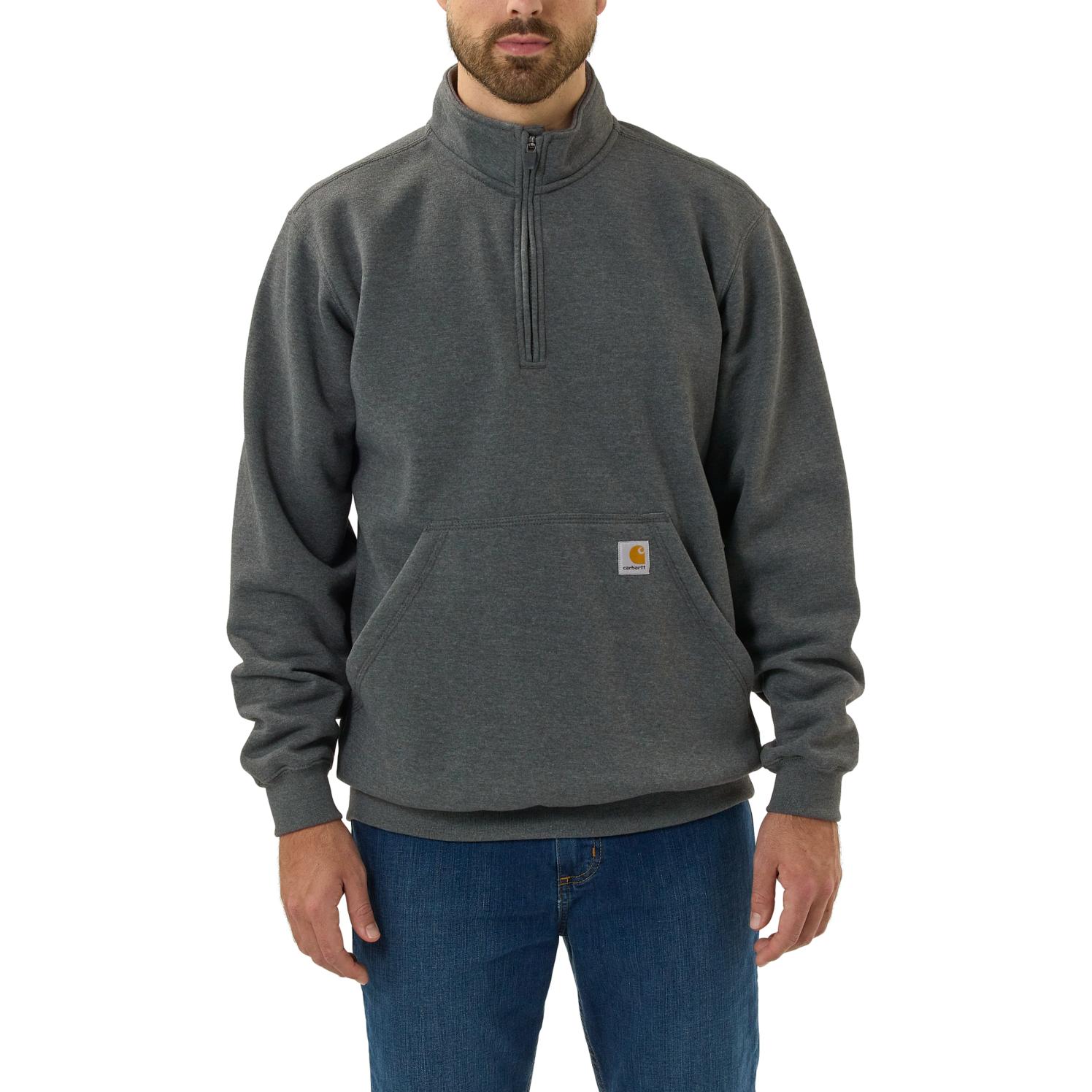 Carhartt, Herren, Pullover, Bluza Quarter Zip Midweight Mock Carbon, Grau, (XL)