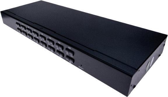 Actual product image Exertis Connect USB- PS/2 KVM switch, 16-port, with OSD menu, IP-ready allows the control of 16 local servers