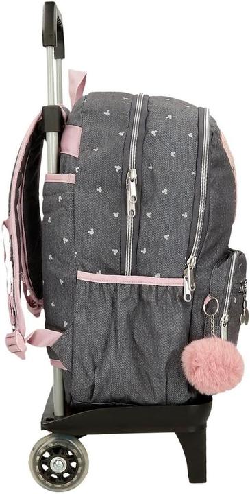 Actual product image Disney Mickey Studs Backpack with Trolley and Decorative Pompon (24.68 l)