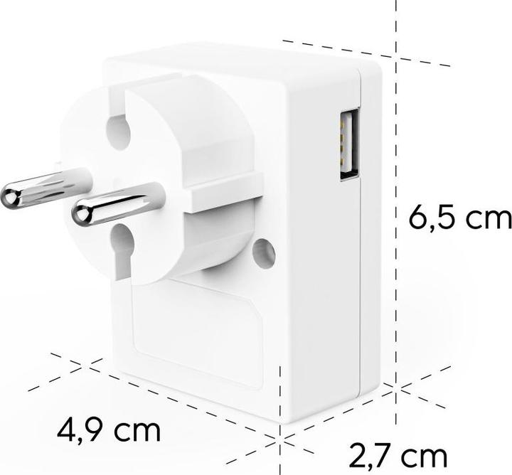 Productafbeelding Hama LED-Nachtlicht f. Steckdose, 1x USB-A, 1x USB-C, Dämmerungssensor, Warmweiss