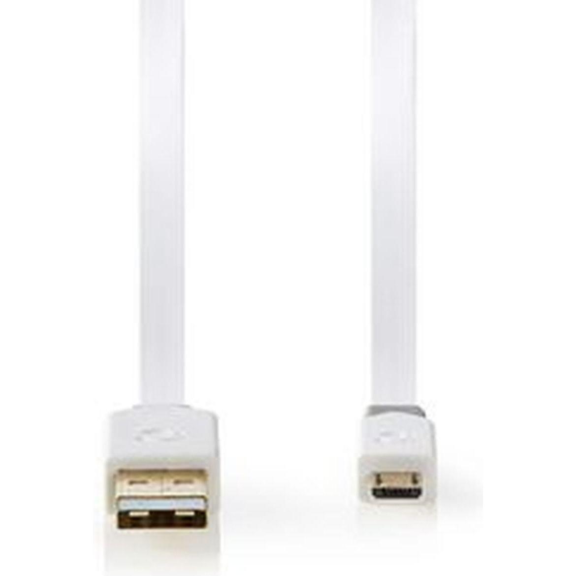 Nedis CCBW60500WT10 USB Kabel 1 m USB 2.0 USB A Micro-USB B Weiss (1 m, USB 2.0) (CCBW60500WT10)