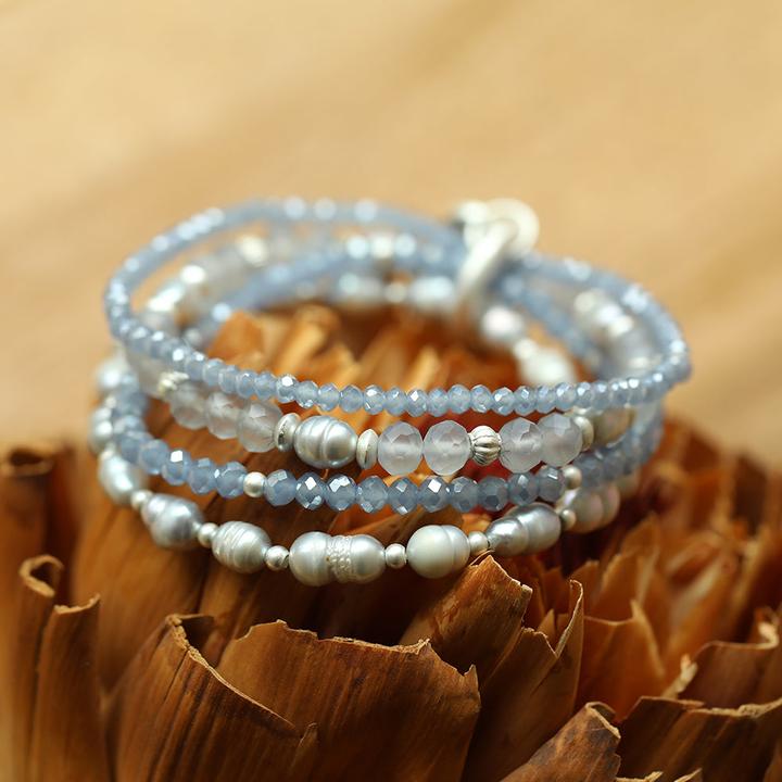 Immagine prodotto Andreani Armband mit echten Süsswasserperlen (8 cm, Pietre)