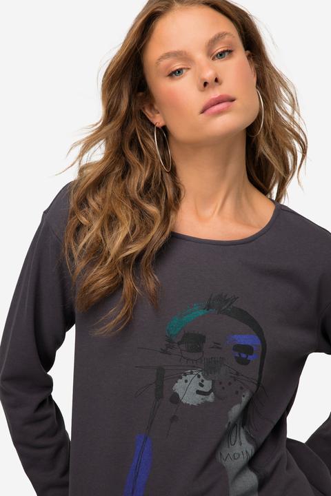 Produktbild Laurasøn Sweatshirt, oversized, Robben Print, Rundhals, Langarm (L)