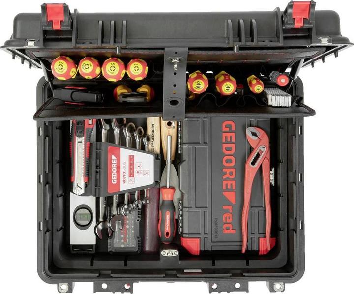 Actual product image Gedore Tool case for electricians-R21652089 88-pcs. RED (88 pieces)