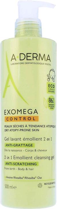 Actual product image A-Derma Exomega Control Emollient Cleansing Gel 2in1 (500 ml)
