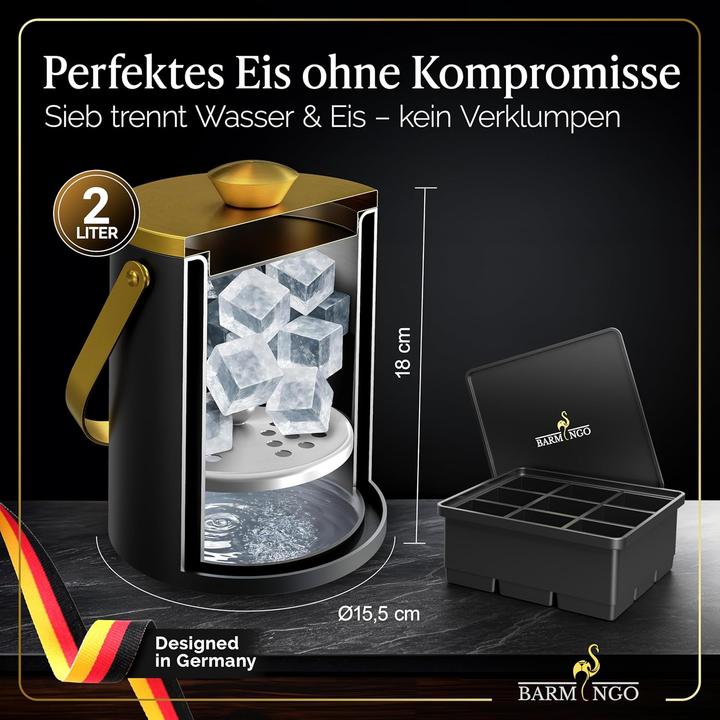 Immagine prodotto Barmingo Eiswürfelbehälter mit Deckel und Zange