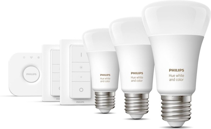 Immagine prodotto Philips Hue White & Color Ambiance BT (E27, 9 W, 806 lm, 3 x, F)