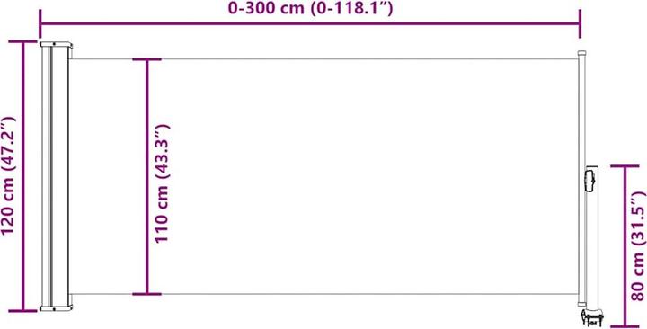 Actual product image vidaXL Seitenmarkise (3 m)