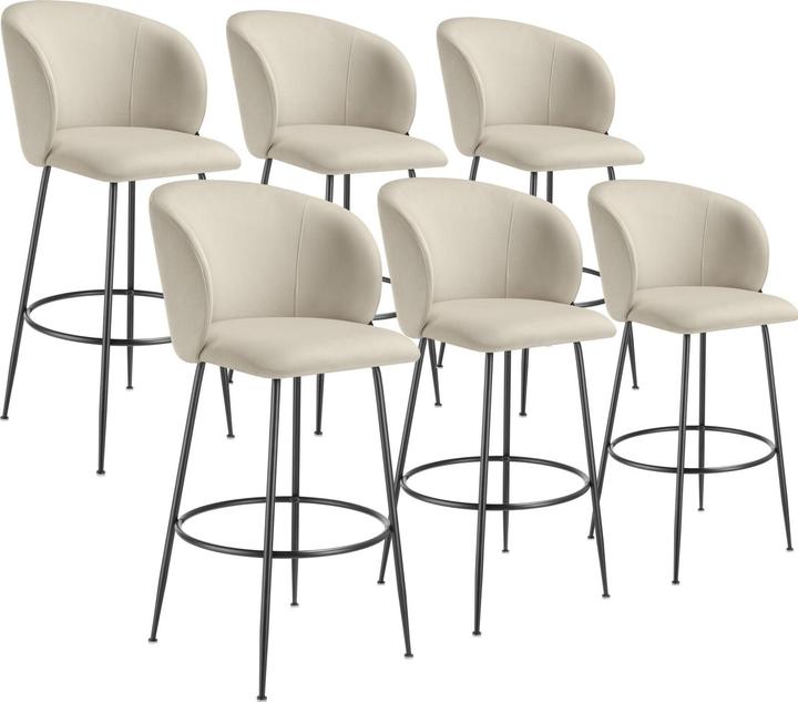 Image du produit tectake Tabouret de bar Luana, avec dossier, aspect velours