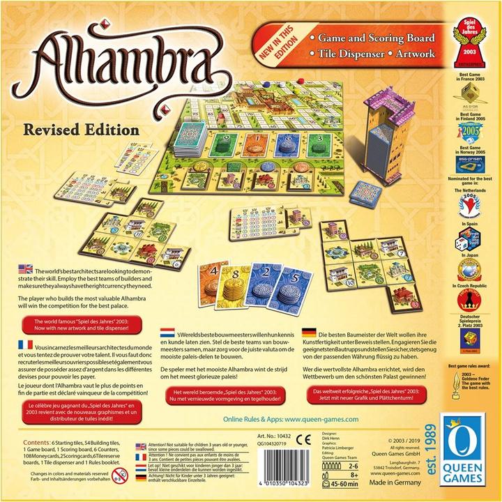 Produktbild Queen Games Alhambra (Deutsch, Englisch, Französisch, Italienisch, 2 - 6 Spieler)