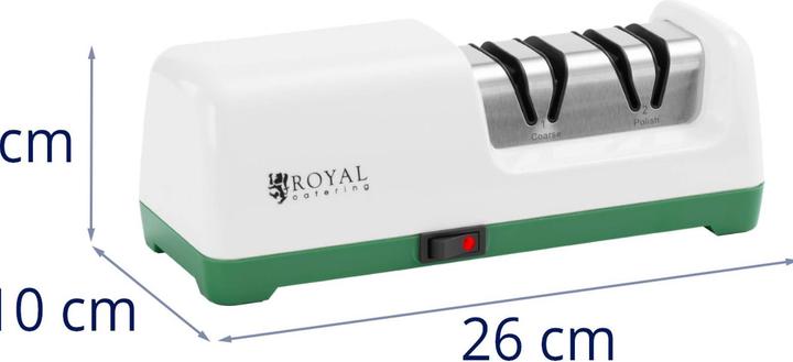 Produktbild Royal Catering Elektrischer Diamant-Messerschärfer Profi-Messerschleifer 2 Stufen 20° Weiss