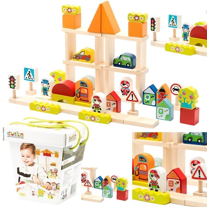 Cubika Blocchi di legno set traffico