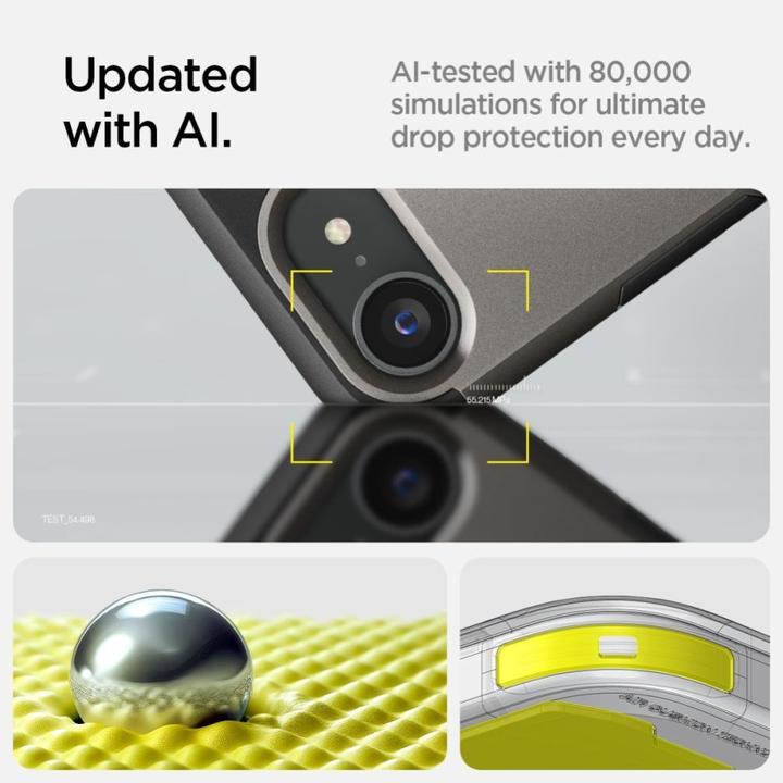 Actual product image Spigen Tough Armor Case with MagSafe for iPhone 16e with Stand - Gray (Apple iPhone 16e)