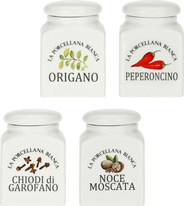 Actual product image La Porcellana Bianca Set of 4 Conserva spice jars - White 175 ml
