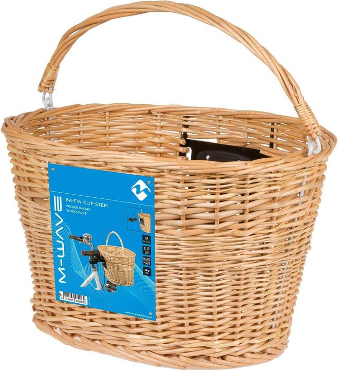 Actual product image OEM M-WAVE wicker handlebar basket