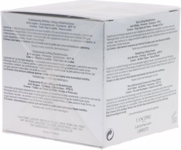 Actual product image Lancôme Renergie Multi-Lift (50 ml, Day cream, SPF 15)