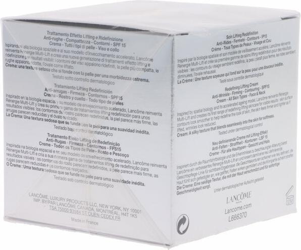 Actual product image Lancôme Renergie Multi-Lift (50 ml, Day cream, SPF 15)