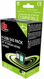 Produktbild Druckerzubehör Uprint Tintes kārtridžs UPrint HP 338/343 Multipaka (BK, M, Y)