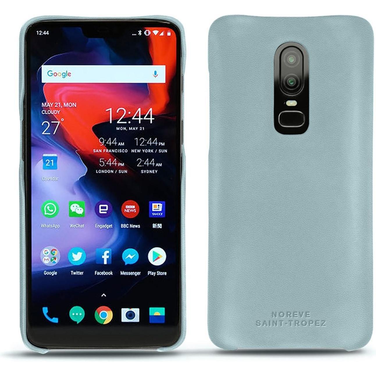 Noreve Lederschutzhülle (OnePlus 6), Smartphone Hülle, Blau