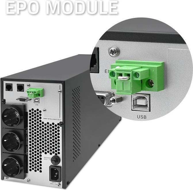 Produktbild Qoltec ZASILACZ AWARYJNY UPS 2KVA | 2000W | POWER FACTOR 1.0 | LCD | EPO | USB | ON-LINE (2 VA, 2000 W, Online-Doppelwandler USV)