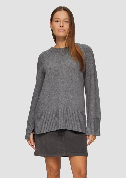 Produktbild S.Oliver Strickpullover Strickpullover mit Raglanärmeln und Schlitz am Saum (42)