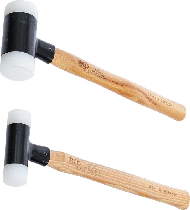 Actual product image BGS Dead Blow Hammer | Hickory Handle | Soft Head | Ø 30 / 45 mm | 300 / 550 g | 2 pcs. (1060 g)