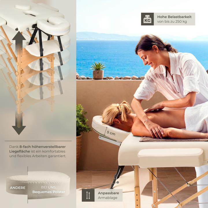 Actual product image tectake Massage Table Set Freddie | Massage table w/ headrest, armrests, face pad & bolster supports
