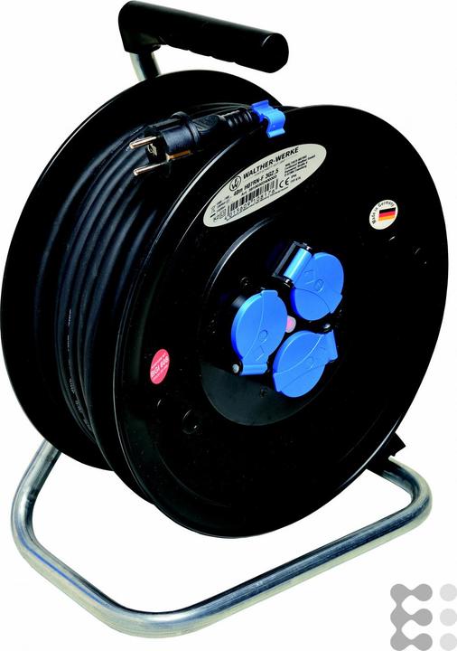 Walther Werke Cable drum 16A 2P+E 230V 40m H07RN-F3G2,5 39100302400303 (40 m, 2.50 mm²)