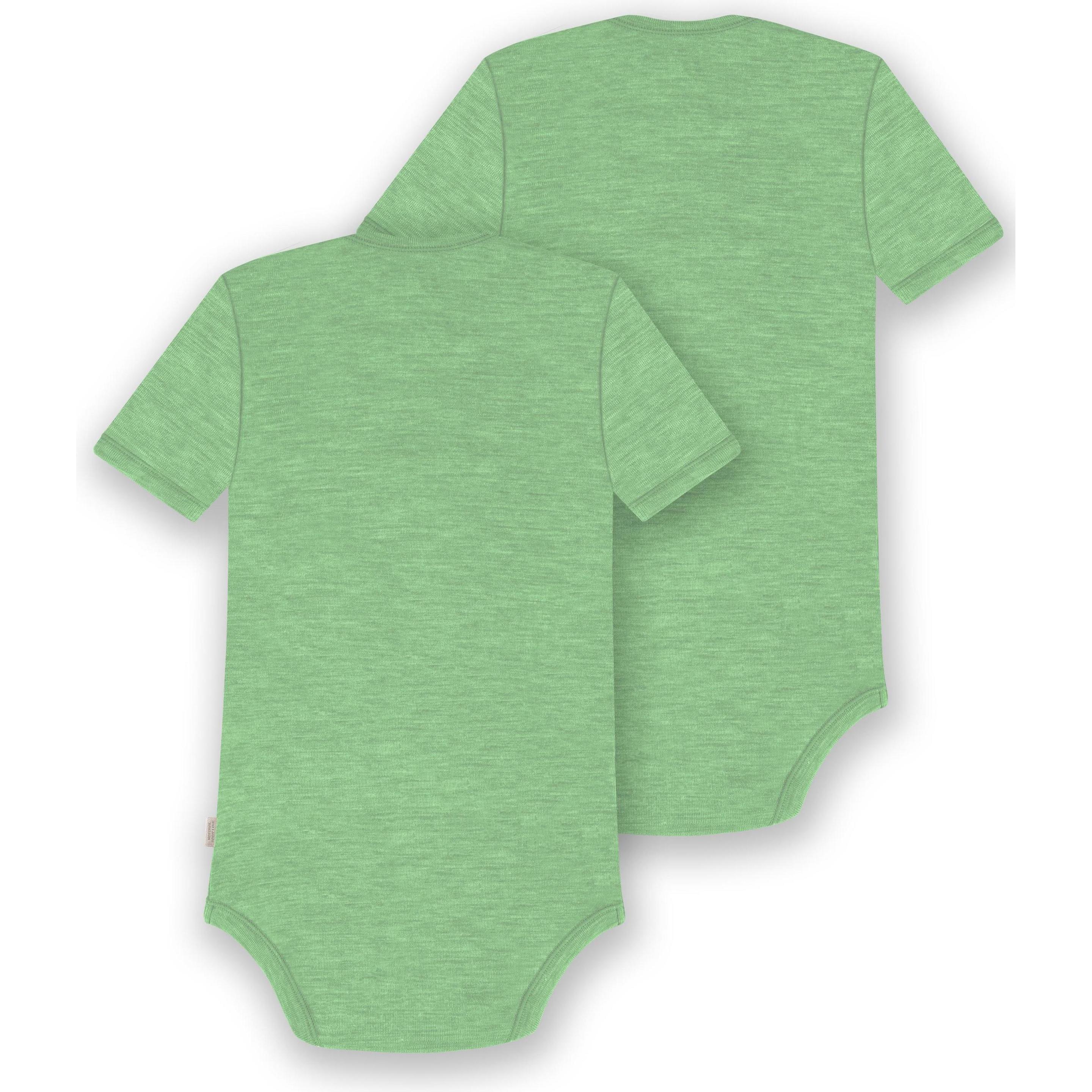 Thumbnail - Normani, Herren, Body, 2er Set Baby Merino Body Kurzarm „Tauranga" - 9289, Grün, (80)