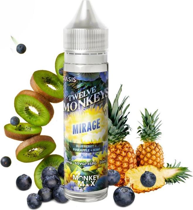Actual product image Twelve Monkeys Mirage 50ml shortfill (Pineapple, Kiwi, Bilberry)