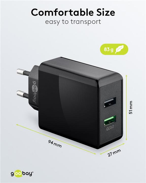 Produktbild Goobay Dual USB-A Schnellladegerät (28 W)