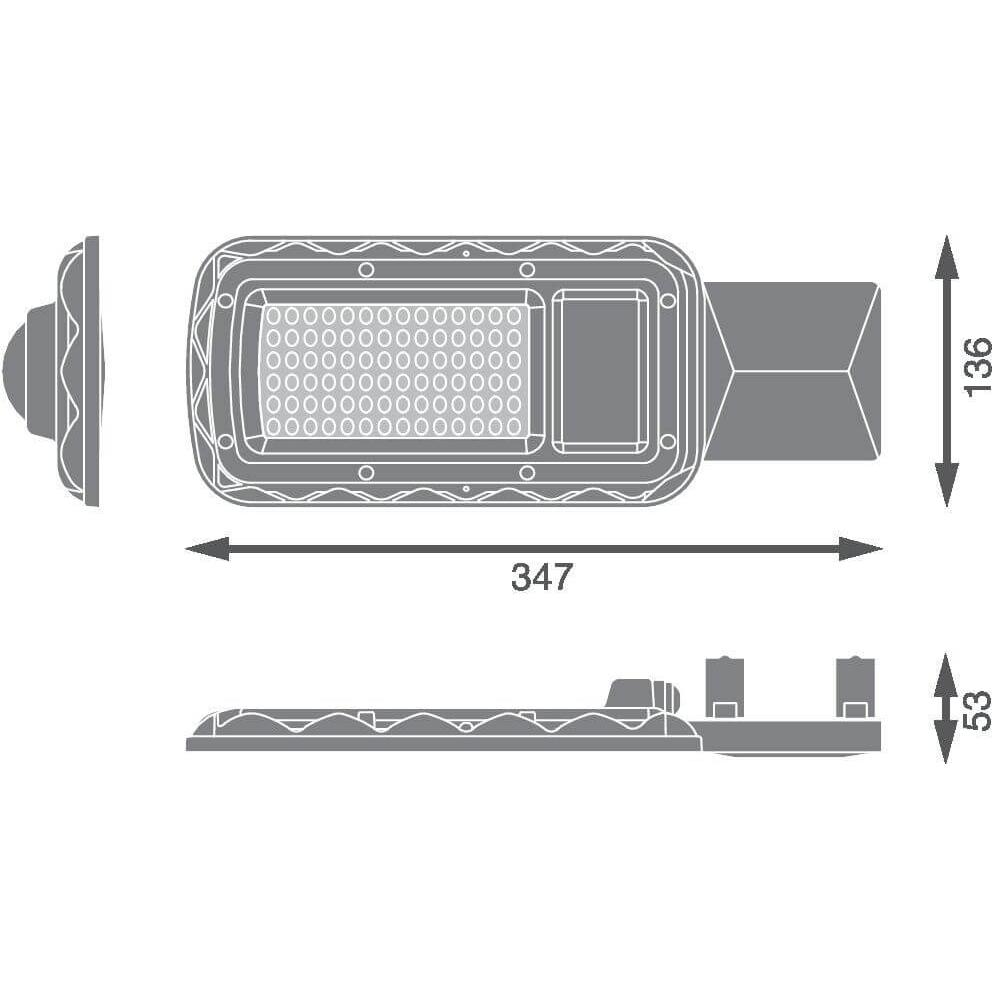 Thumbnail - Osram, Fassadenbeleuchtung, LED gatvės apžiūra URBAN LITE M 50W 840 IP65 GY 4058075678071 (5400 lm, IP65)