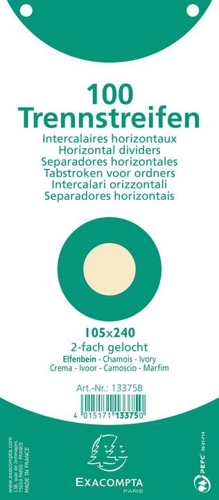 Actual product image Exacompta Separator strips 10.5 x 24 cm, 100 pcs - beige