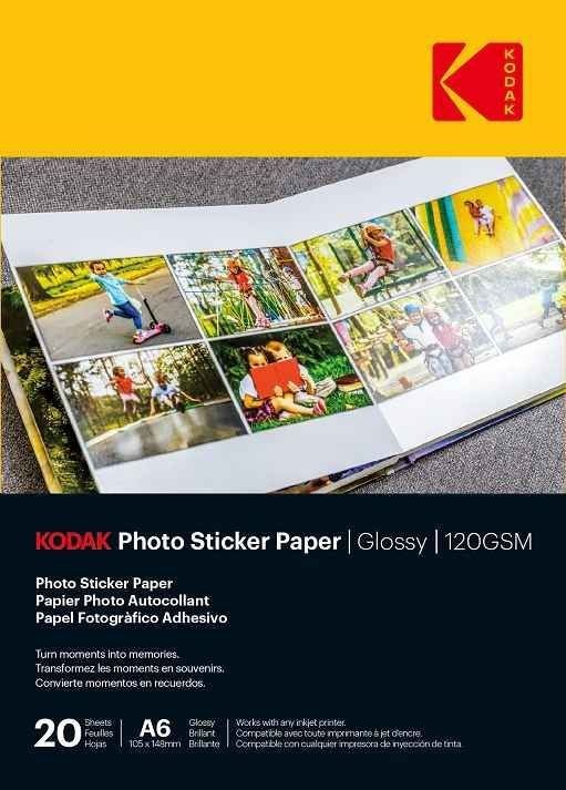 Immagine prodotto Kodak Carta fotografica adesiva lucida 120gsm A6x20 (3510652) (120 g/m², 20 x)