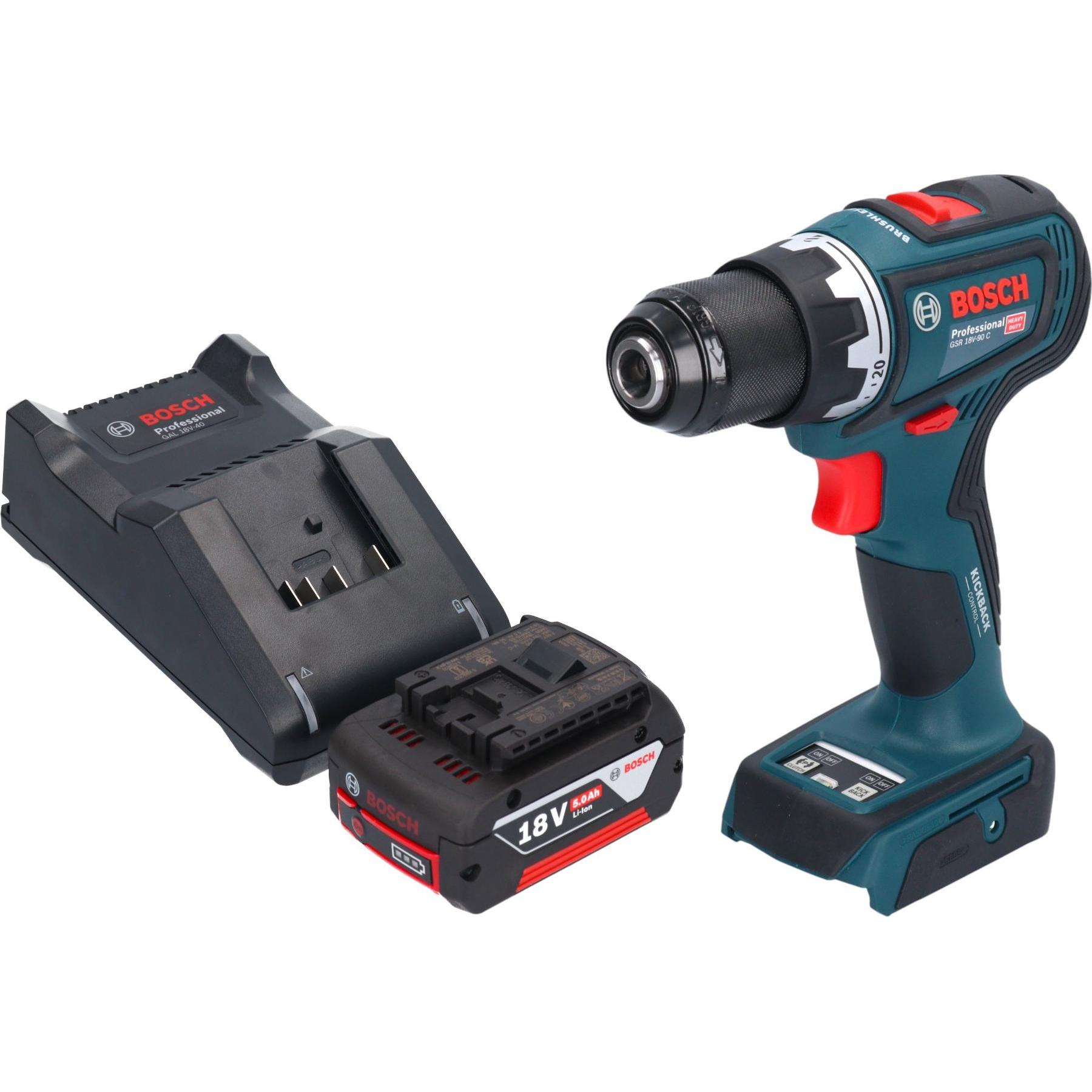 Bosch Professional, Bohrmaschine + Akkuschrauber, Bosch GSR 18V-90 C Professional Akku Bohrschrauber 18 V 64 Nm Brushles...