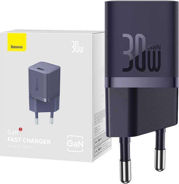 Produktbild Baseus Mini wall charger GaN5 30W (purple) (30 W, 1 Port)