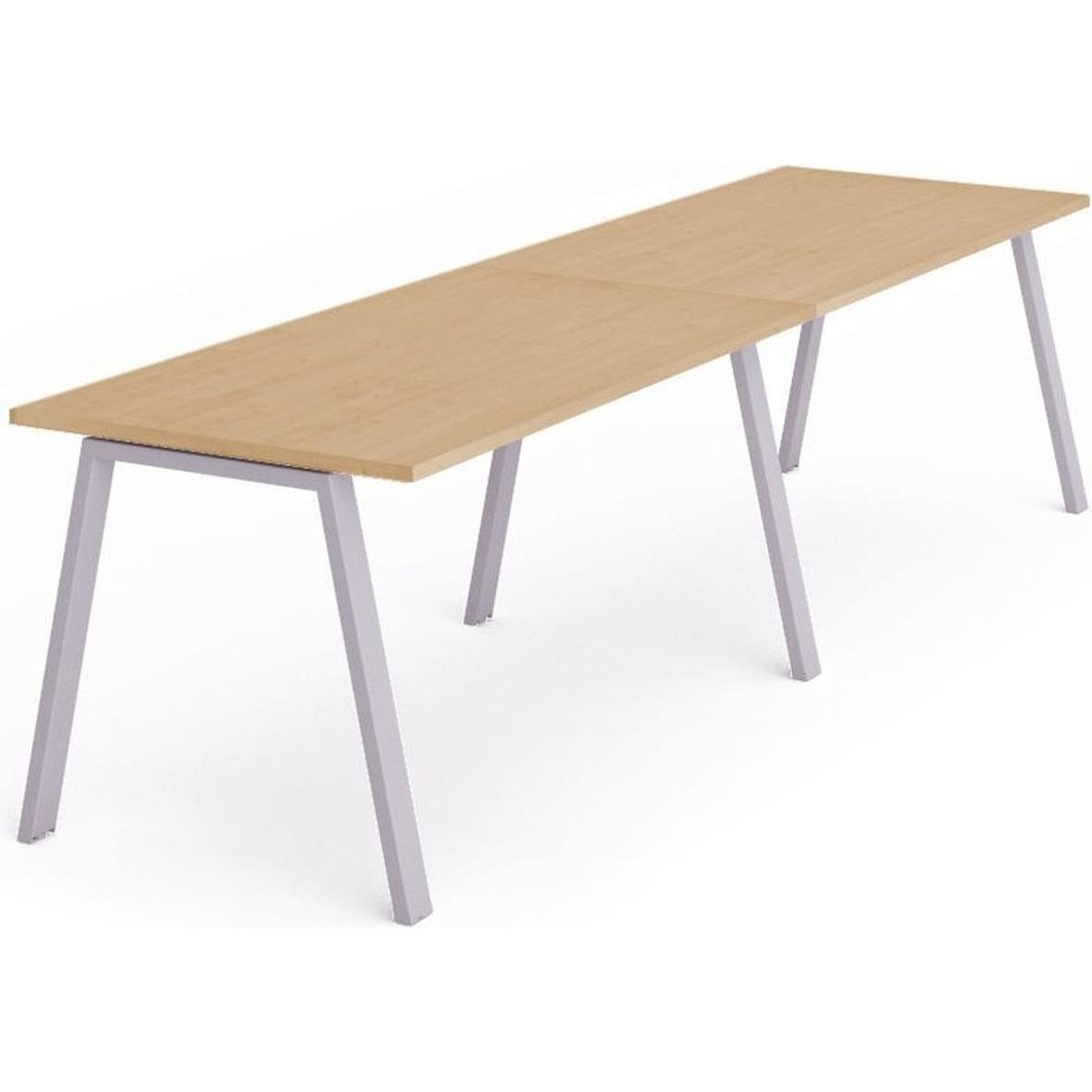 Rocada, Schreibtisch, Mehrfacharbeitstisch Blanca BxTxH 320x80x73cm Gestell grau Platte Melamin buche