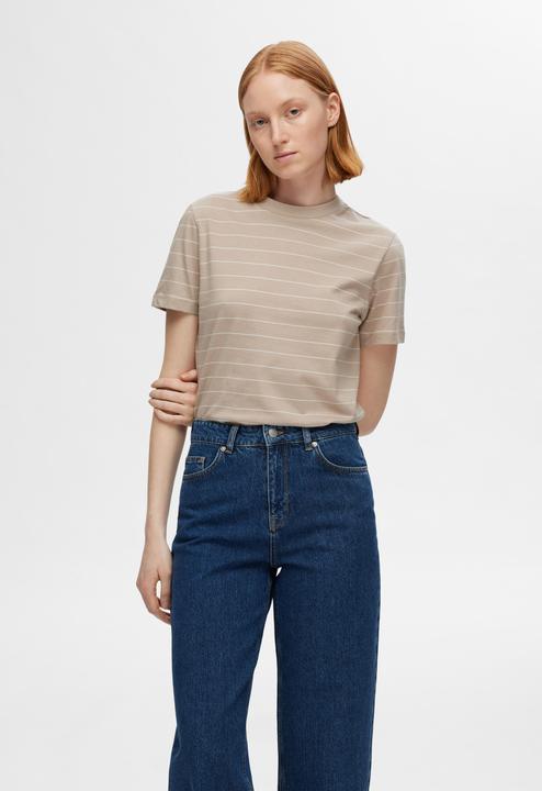 Image du produit Selected Femme T-shirt en coton rayé (XXL)