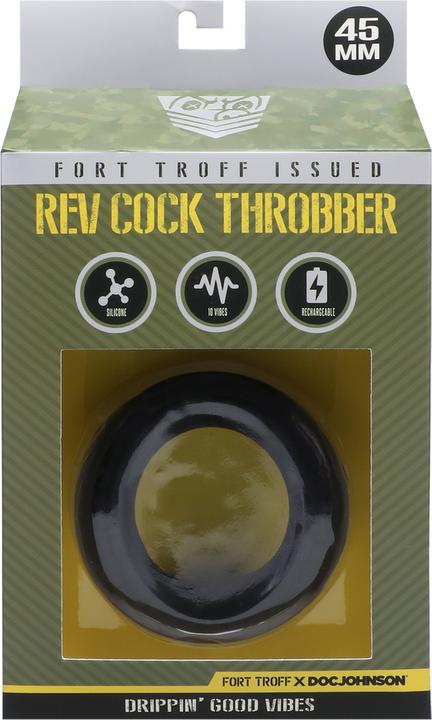 Actual product image Doc Johnson Rev Cock Throbber - Vibrating Cockring - Black (4.52 cm)