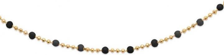 Actual product image Lara Gold plated NECKLACE - 42+5 - BLACK ENGold platedEL PEARL (Brass)