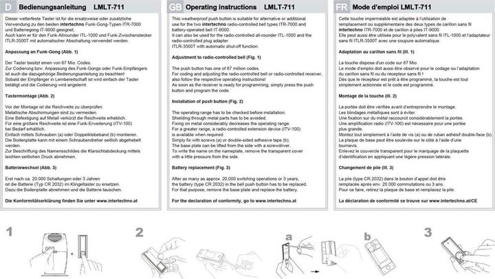 Produktbild intertechno Funk-Wandsender LMLT-711 (Sender)