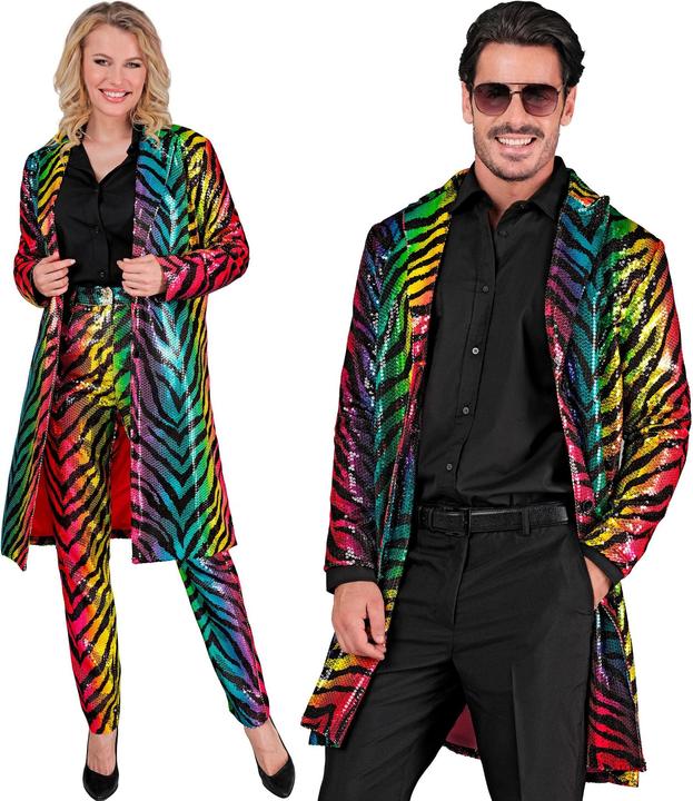 Actual product image Widmann Sequin coat in tiger pattern Rainbow (XXL)