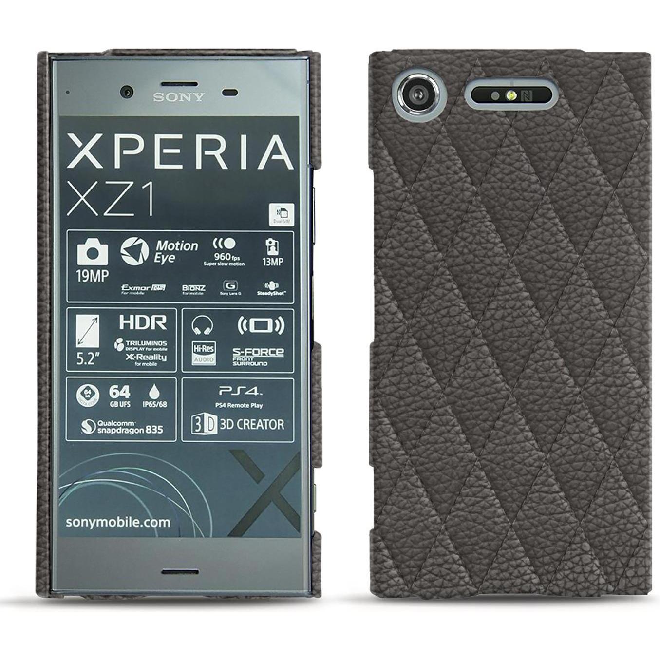 Noreve Lederschutzhülle (Sony Xperia XZ1), Smartphone Hülle, Grau