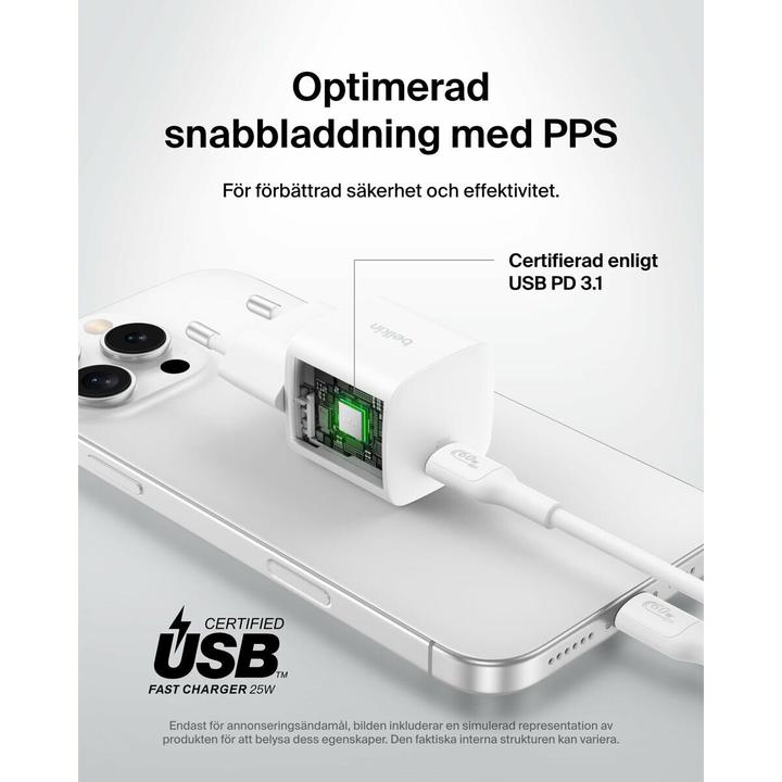 Image du produit Belkin BOOST Charge 25W USB-C Ladegerät PD weiss WCA012kqWH (25 W)