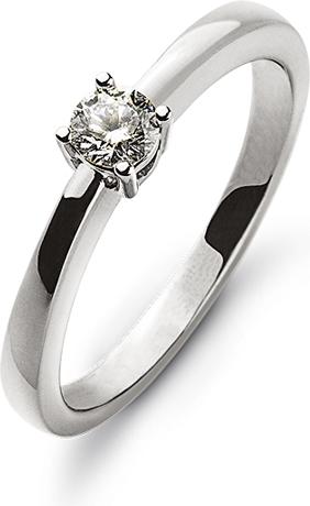 Immagine prodotto Natsumi Schmuck Anello con diamante in oro bianco 18K/750 0,10 ct H si (54, Oro 750/18 K)