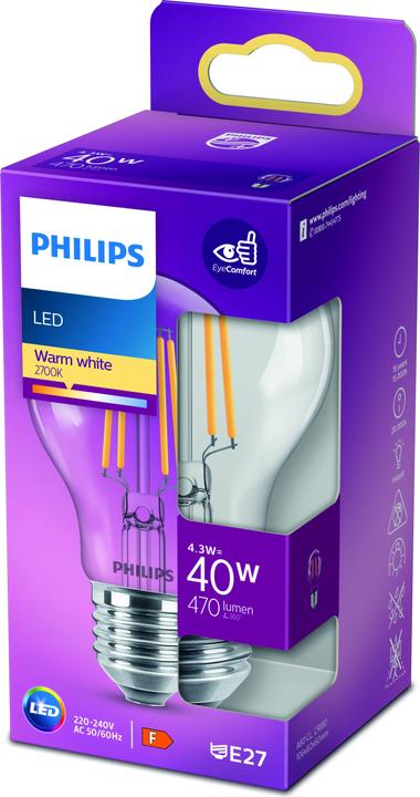 Image du produit Philips Lampe (E27, 4.50 W, 470 lm, 1 x, F)